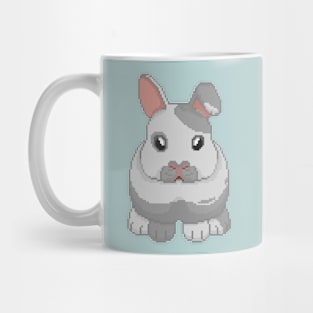 Pixelart Bunny Half Gray Mug